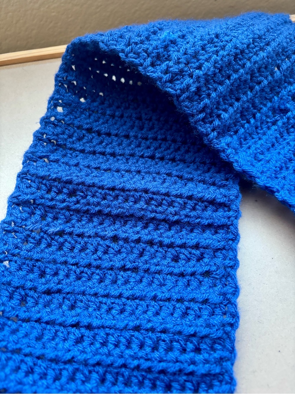 Men’s or Women’s Crochet Soft Blue Scarf Handmade Craft - Picture 3 of 3